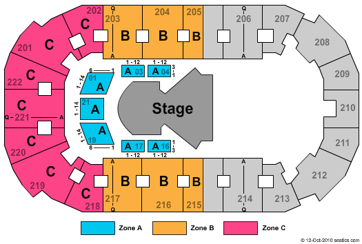 Covelli Centre - Youngstown Cirque Zone Seating Chart